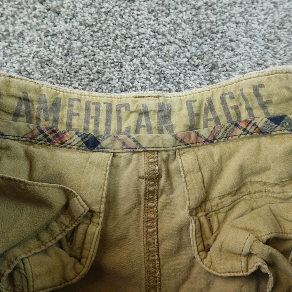 American Eagle Shorts Mens 30 Beige Brown Bermuda Chino Preppy Casual Grunge Y2K